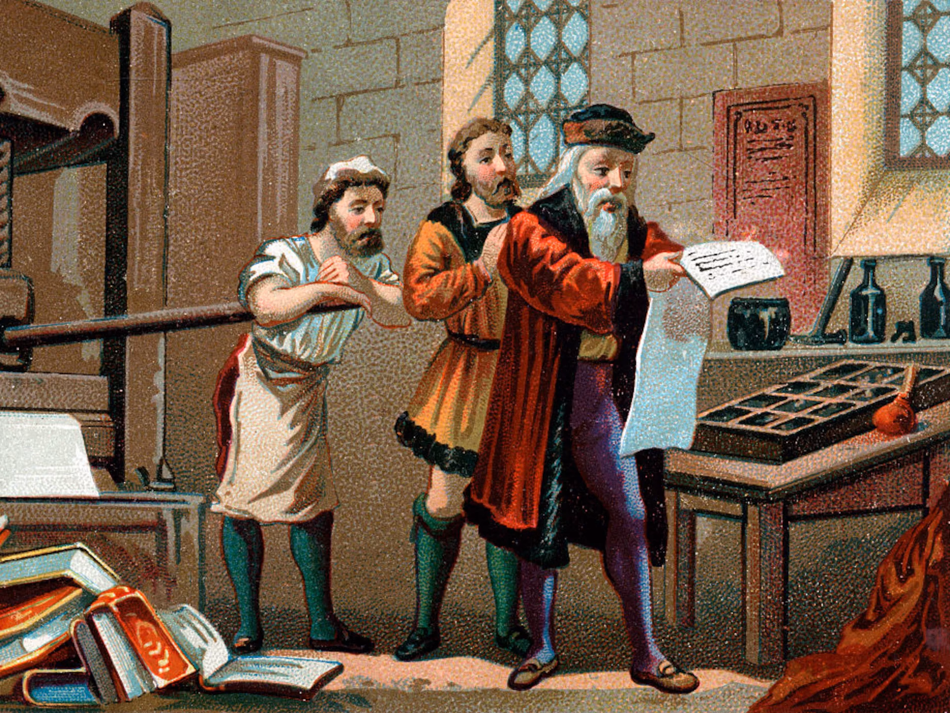 ¿Qué inventó Gutenberg en 1450?
